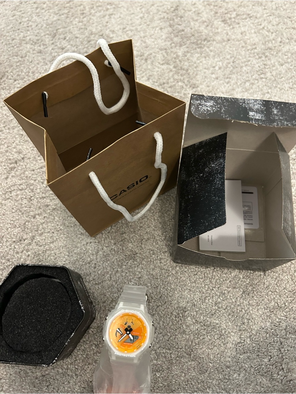 Casio watch and packaging